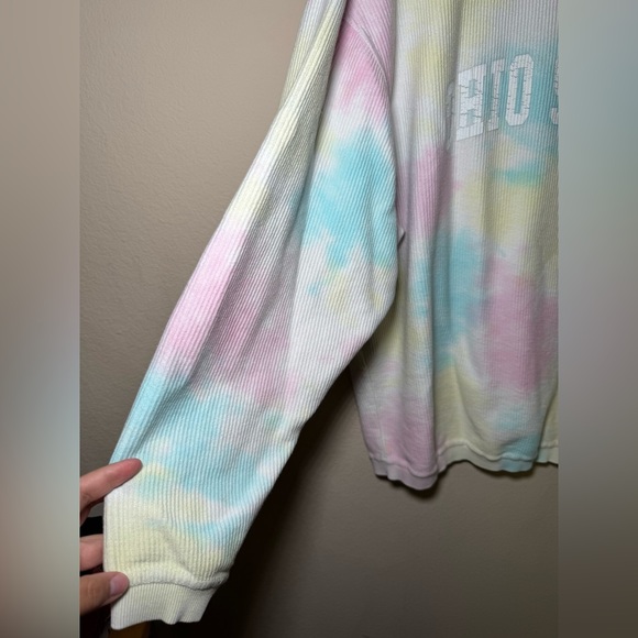 The Original Large corded Crew OHIO State Buckeyes in Rainbow Tie-Dye - Picture 6 of 9